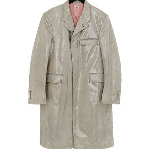 Thom Browne Blue Chambray Coated Cotton Coat
